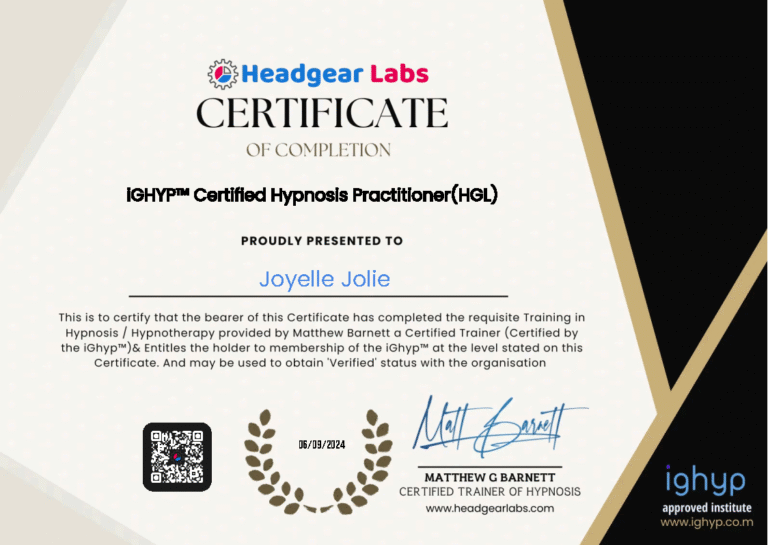 Headgear Labs iGHYP - Joy Jolie - Hypnosis Certificate