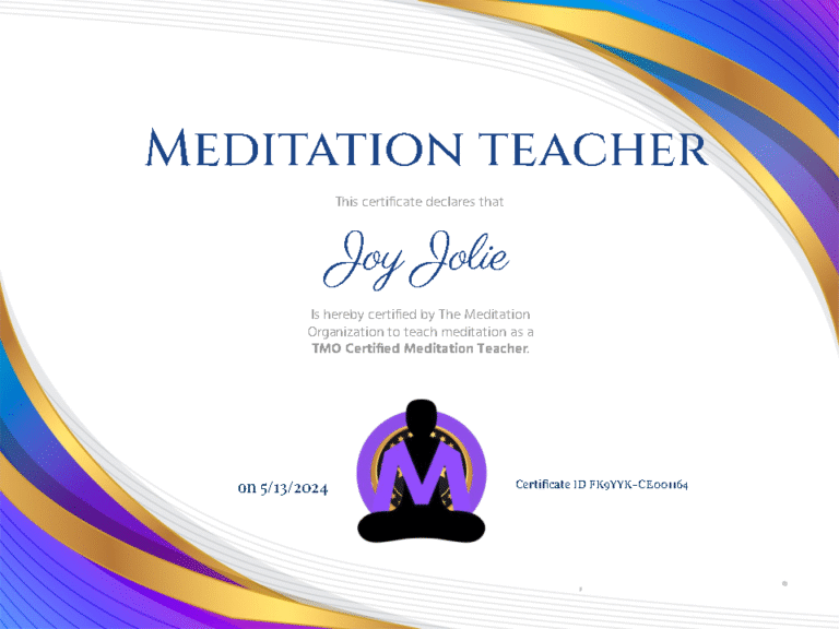 TMO - Joy Jolie Meditation Teacher Certificate